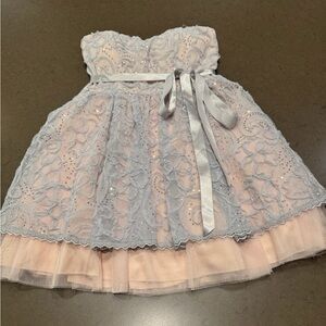 B. Smart Short Blue Gray Party Cocktail Formal Dress Sz: 7